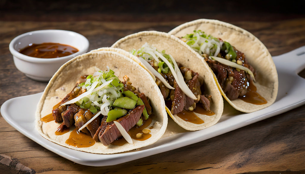 Tacos de Ribe Eye Suntory